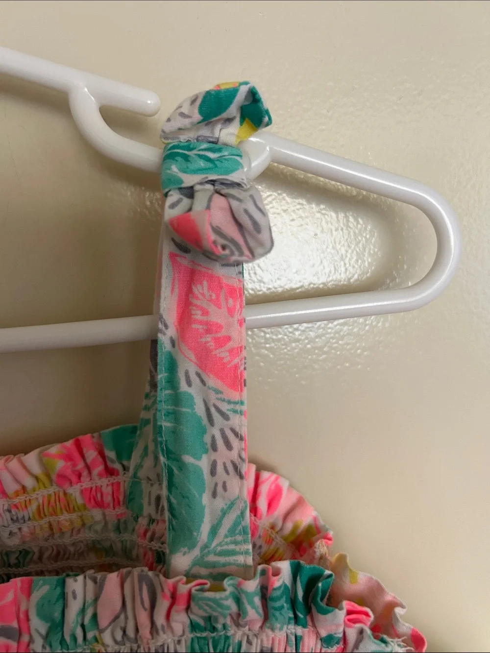 Tommy Bahama Pink Tropical Smocked Off-Shoulder Top with Straps